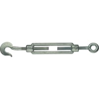 Turnbuckle with hook and eyelet, DIN 1480, zinc plated
