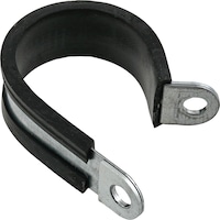 Pipe clamp, steel, zinc plated, with RSGU rubber profile