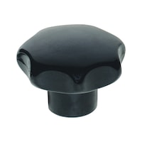 Star-shaped handle, black plastic DIN 6336
