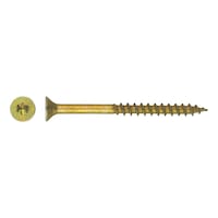 Countersunk head chipboard screw, yellow zinc plated, TX