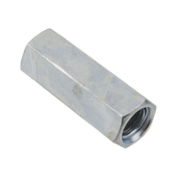 Spacer sleeves, hexagon, zinc plated