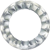 Serrated lock washer, DIN 6798, zinc plated, type I