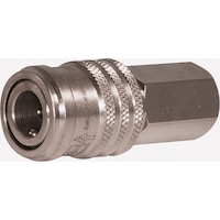 Pneumatic safety coupling with female thread