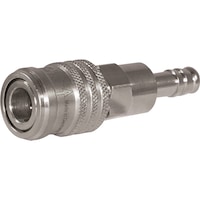 Pneumatic safety coupling with grommet