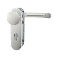 Property lever/handle set with short plates