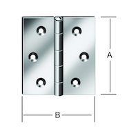 Square hinges, zinc-plated