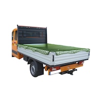Cover net for flat-bed vehicles