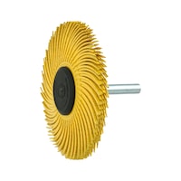Spindle-mounted cylinder wheel brush