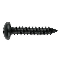 Round head tapping screw, DIN 7981, zinc-plated, type C, painted black