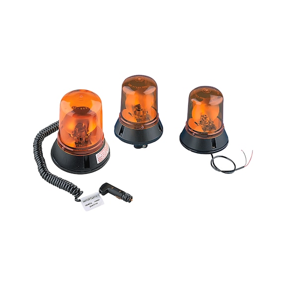 ROTATING WARNING BEACONS - ROTATING BEACON ORANGE 12/24V FLAT BASE