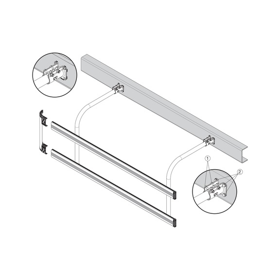 FIXED SUPPORT KIT FOR SIDE UNDERRUN BARS - 1