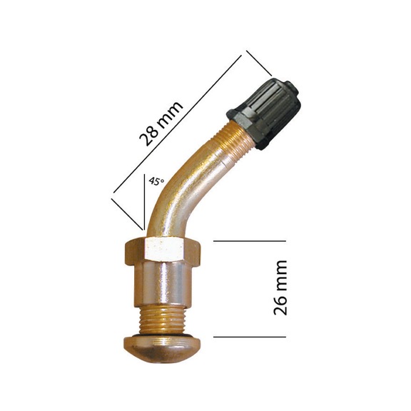 TRUCK BRASS TUBELESS VALVE - TRUCK VALVE W/ROUND BASE