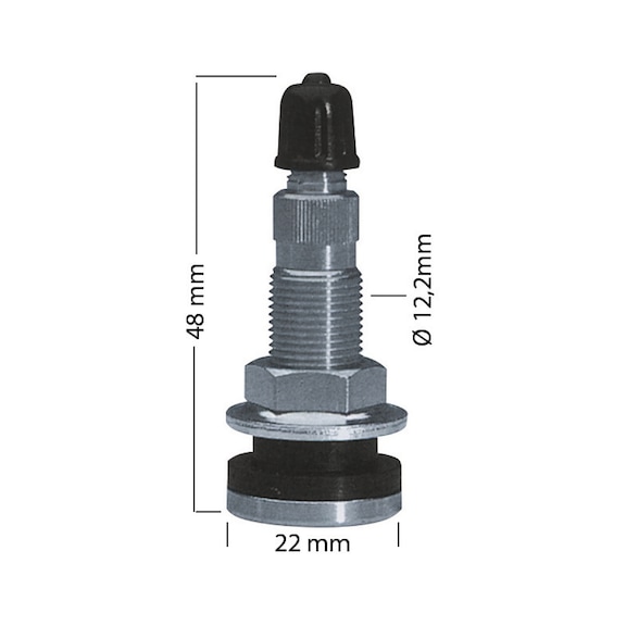 TRACTOR VALVE - TUBELESS STRAIGHT TRACTOR VALVE - L 48 mm