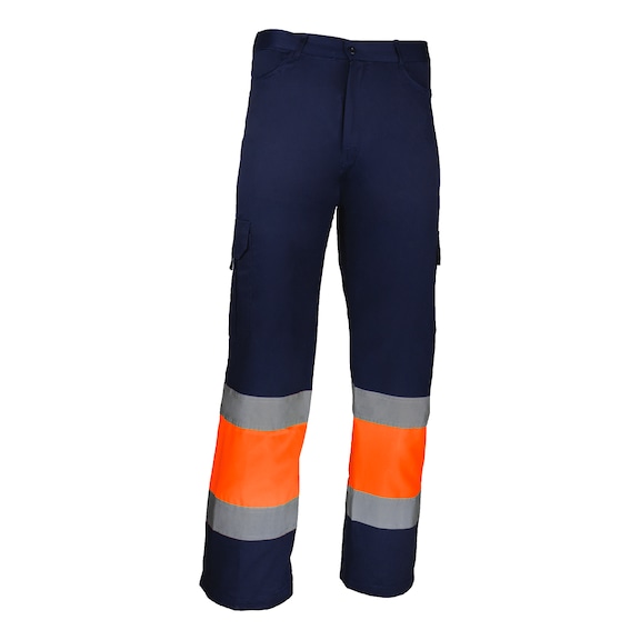 H/V Combination trousers Belgrade - H/V Combination trousers twill 65% polyester, 35% cotton navy/orange size 46