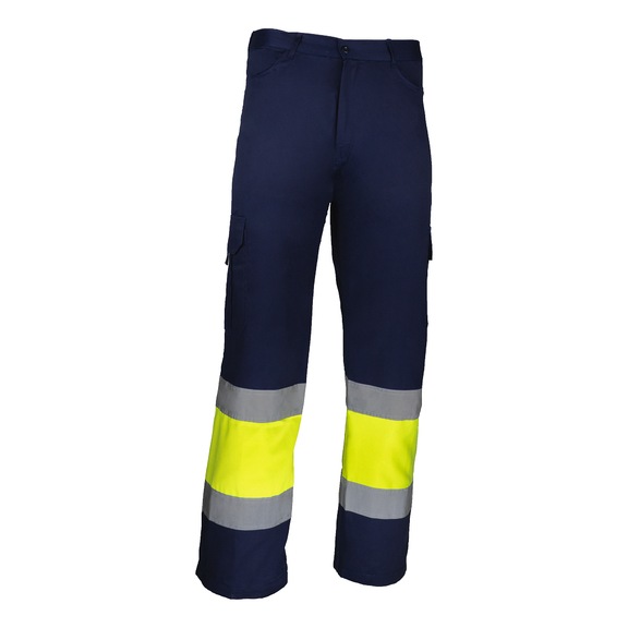H/V Combination trousers Belgrade - H/V Combination trousers twill 65% polyester, 35% cotton navy/yellow size 62