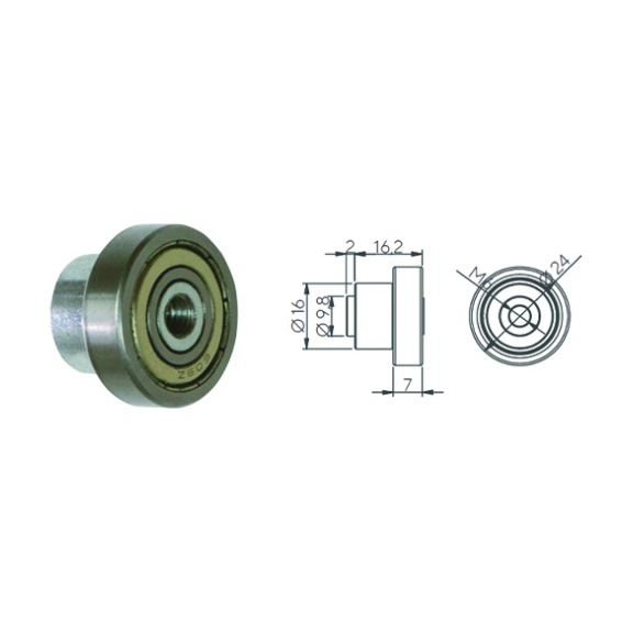 BEARING DIA.&nbsp;24 L 16.2 M6 HOLE