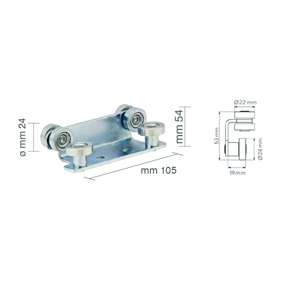 PULLEY ALU SCHMAL WHEEL DIA. 24&nbsp;MM PLATE BENT FOR VERSUS