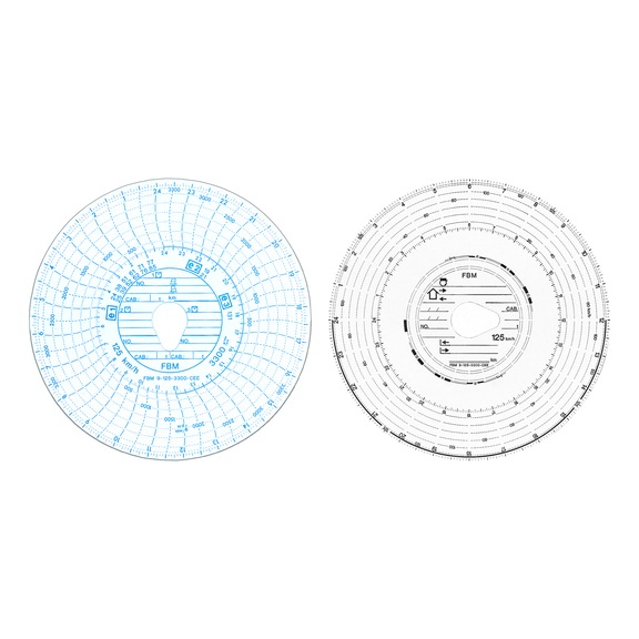 FBM 125 KM/H TACHOGRAPH DISC - 125-3300 KMH ELEC. READER TACHOGRAPH DISC