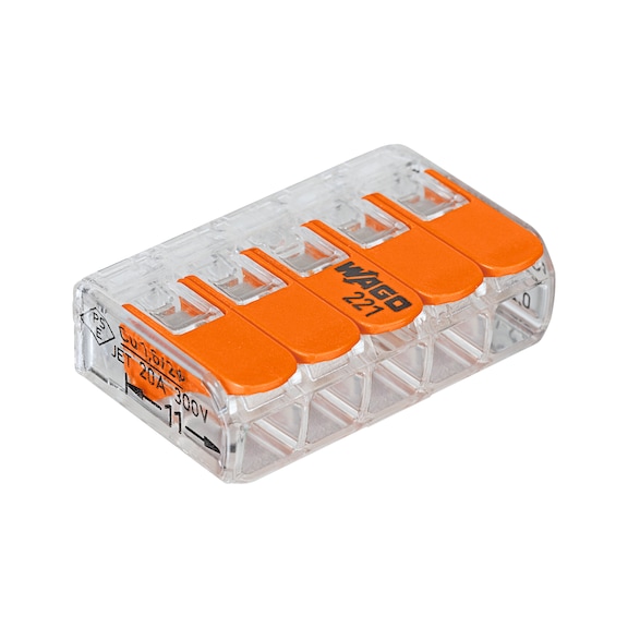 Wago connection terminal, 221 series - WAGO connection terminal, 5 conductors, 221-415 0.14-4 mm²