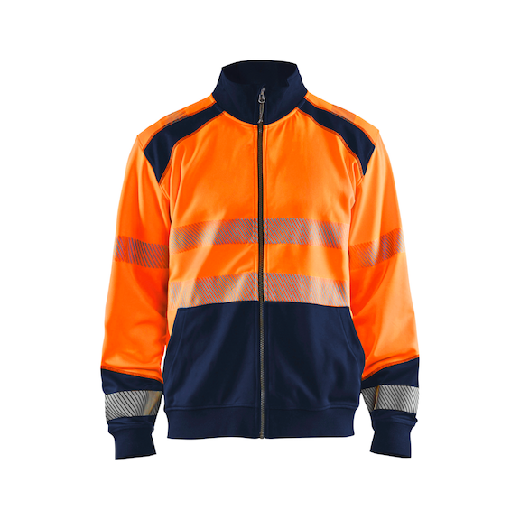 Sudadera HV con cremallera 3558 2528 - Sudadera de AV con cremallera completa Naranja/azul marino 3558 2528 5389 XXXL