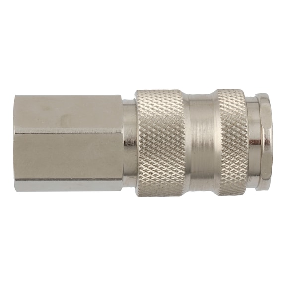 Compressed air one-handed quick coupling with female thread - 1