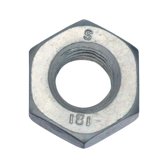 Hexagonal nut, DIN 934, strength class 8 galvanised – small packs - 1