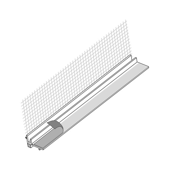 Plastering borders - Plaster stop bead, PE tape, tear-off flap, EIFS material 6 x 2600 mm