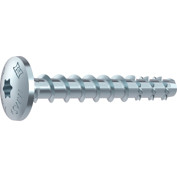 MULTI-MONTI-plus concrete screw anchor, zinc-plated steel, MMS-plus-MS large round head and TX drive - 1