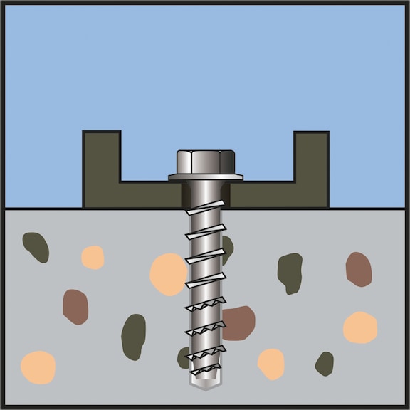 MULTI-MONTI-plus concrete screw anchor, zinc-plated steel, MMS-plus-I female thread anchor - 10