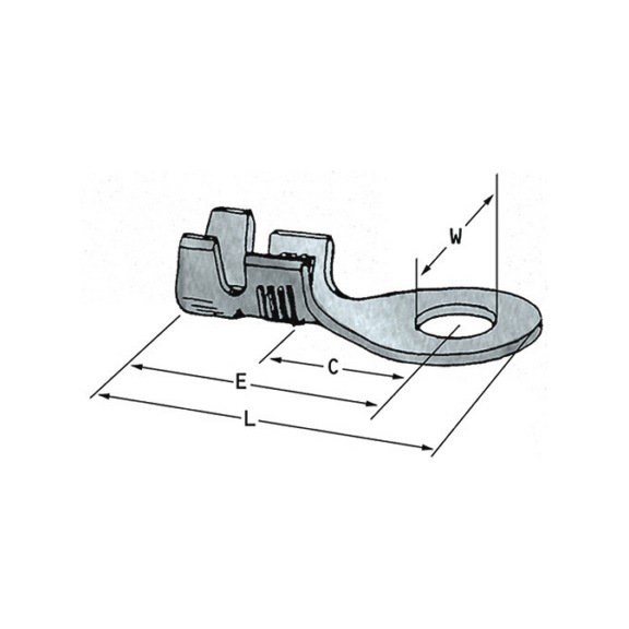 MALE/FEMALE NON-INSULATED CONTACT TERMINAL - NON-INSULATED WIRE TERMINAL CABLE SECTION 4.0/6.0 mm²