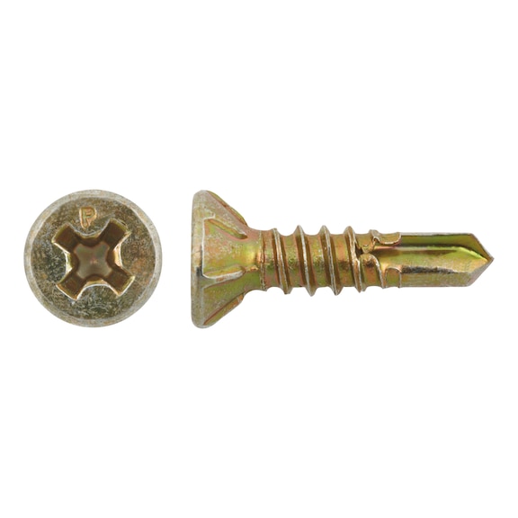 sebS drilling screw, countersunk milling head, window construction, similar to DIN 7504-P-H, zinc plated - 1