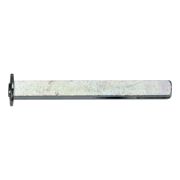 Steel door spindle, zinc-plated, with washer