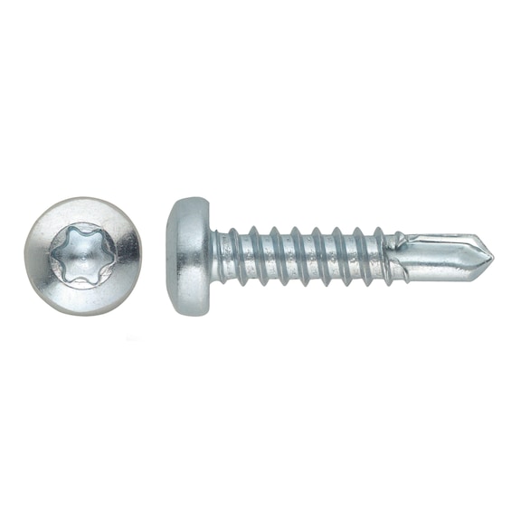 sebS drilling screw, round head, TX, similar to DIN 7504-N, zinc plated - 1