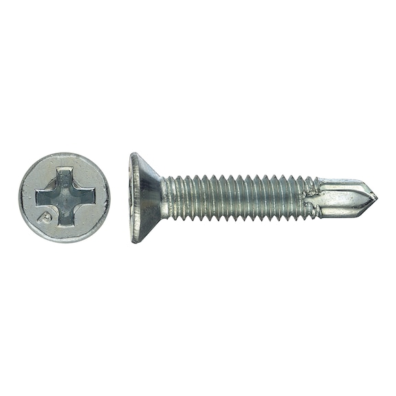 sebS drilling screw, countersunk milling head, window construction, similar to DIN 7504-P-H, zinc plated - 1
