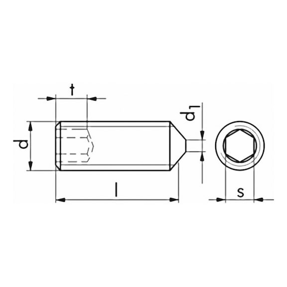 Set screw with tip DIN 914 45H - 2