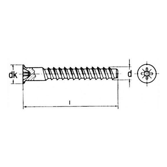 Countersunk head corner connection screw, zinc plated - 2