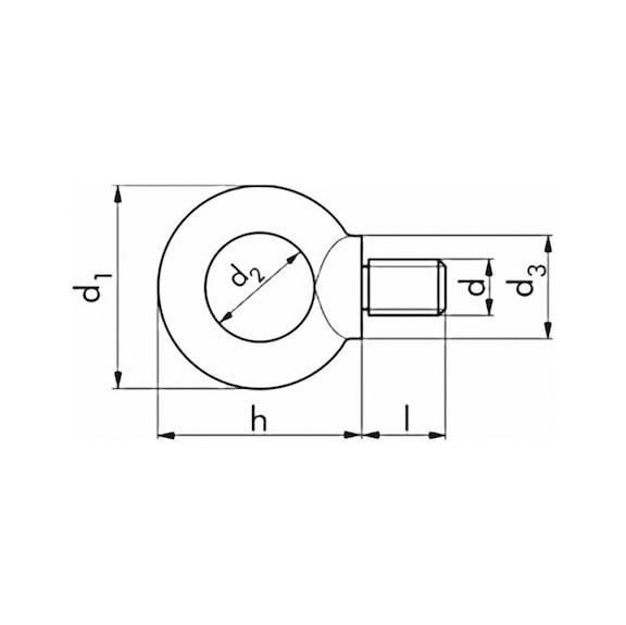 Ring bolt, DIN 580-C15E, zinc plated - 2