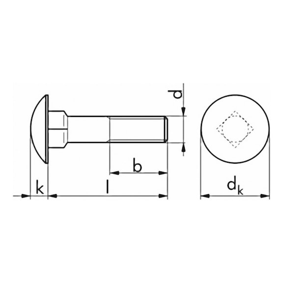 Round head screw, DIN 603 A2 - 2