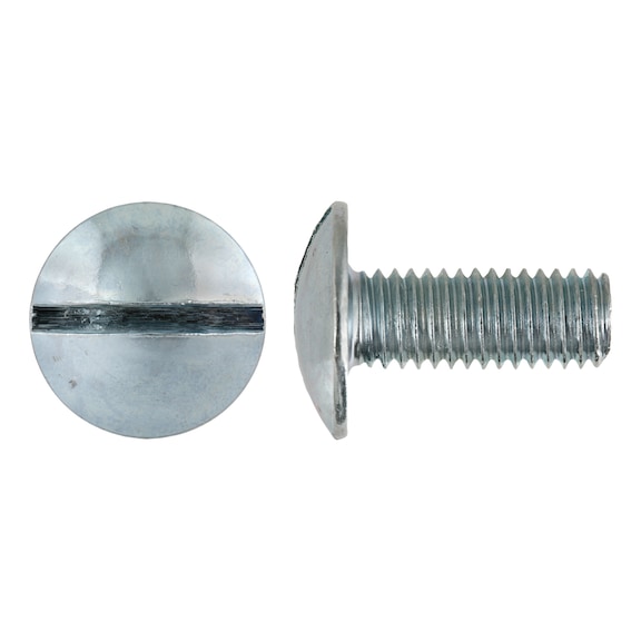 Round head screw with slot, zinc plated - 1