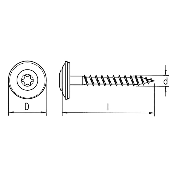 Self-tapping screw with sealing washer, Ø 15 mm, A2, painted head - 2