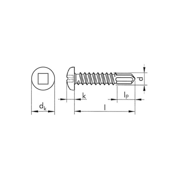 seboX pan head drilling screw, sim. to DIN 7504-N galv - 2