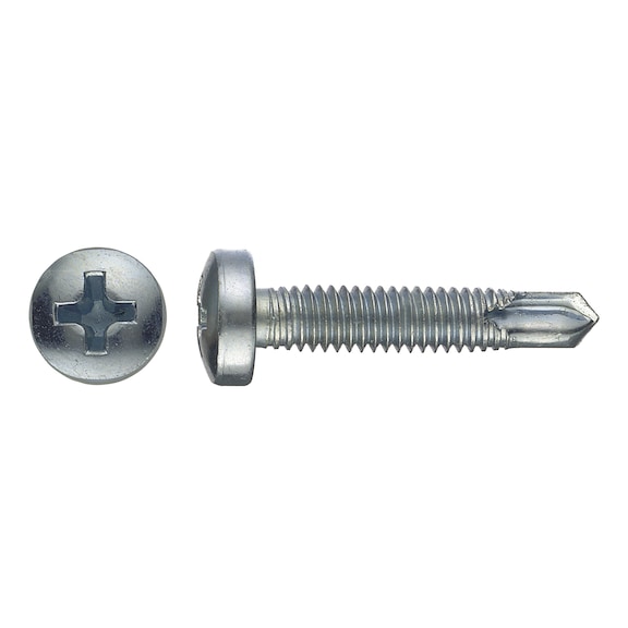 sebS drilling screw, round head, window construction, similar to DIN 7504-N, zinc plated - 1