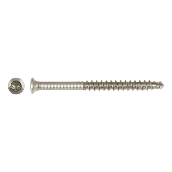 sebS ultra drilling screw, raised countersunk head with milling pocket, A4 - 1