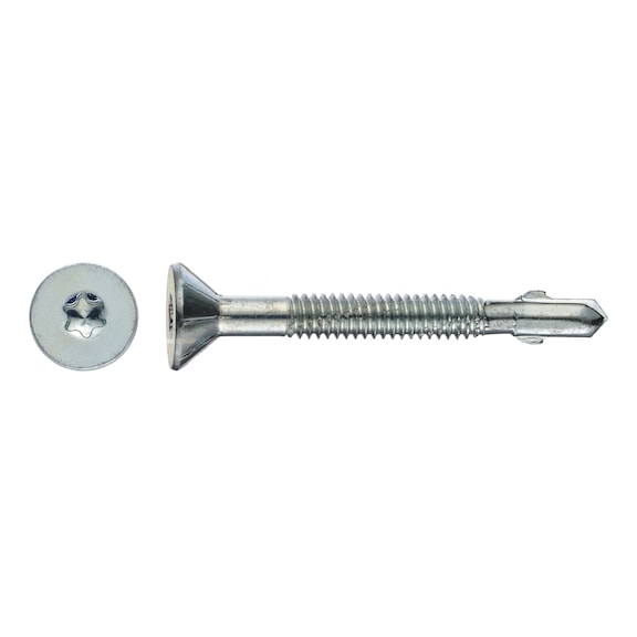 sebS drilling screw, countersunk milling head, similar to DIN 7504-P, zinc plated - 1