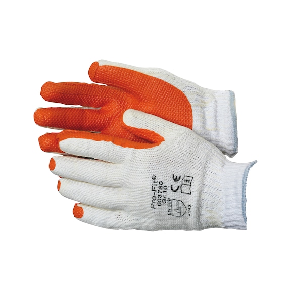 Plastering gloves - Plastering gloves EN 388 cat. II in polyester fabric, with knitted cuffs size 10