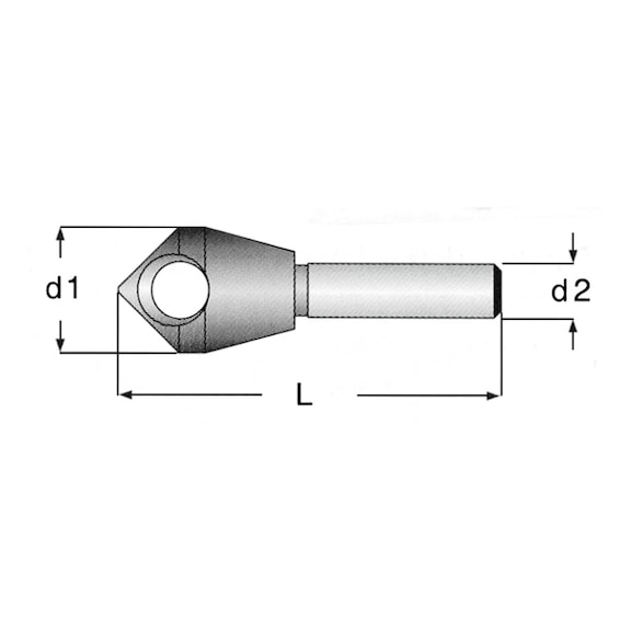 Countersink deburring tool with cross-hole 90° HSS-Co, set - 3