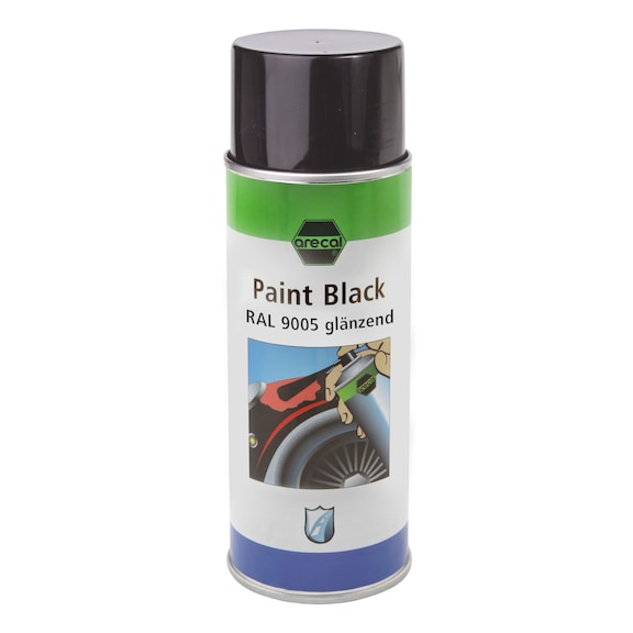 Aerosoles de pintura arecal, pintura de nitrocelulosa - Aerosol de pintura arecal, negro brillante RAL 9005, 400 ml