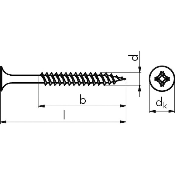 Drywall screws, double-start thread – Ø 3.9 mm collated - 2