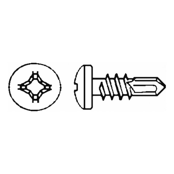 Drilling screws, DIN 7504-N, galvanised – small packs - 2