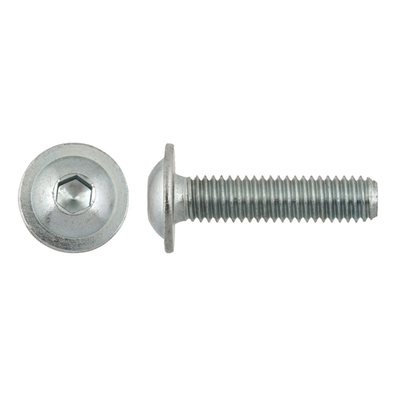 Pan head screw with flange, DIN EN ISO 7380-2 10.9, galvanised - 1